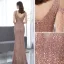 Sexy Champagne Evening Dresses 2021 Trumpet / Mermaid Scoop Neck Beading Tassel Sequins Sleeveless Backless Floor-Length / Long Formal Dresses