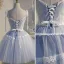 Sexy Bleu Ciel En Dentelle Fleur Anniversaire Robe De Fête 2022 Princesse Bretelles Spaghetti Sans Manches Dos Nu Noeud Longue Robe De Ceremonie