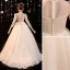 Chic / Beautiful Champagne Beading Sequins Birthday Flower Girl Dresses 2022 Ball Gown Scoop Neck 3/4 Sleeve Sweep Train Flower Girl Dresses