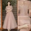 Simple Rougissant Rose Robe Demoiselle D'honneur 2022 Princesse Manches Courtes Dos Nu Longue Robe Demoiselle D'honneur