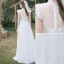 Chic / Beautiful White Lace Flower Wedding Dresses 2022 A-Line / Princess Scoop Neck Sleeveless Floor-Length / Long Wedding