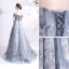Vintage / Retro Grey Prom Dresses 2021 A-Line / Princess Off-The-Shoulder Beading Crystal Sequins Sleeveless Backless Floor-Length / Long Prom Formal Dresses