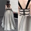Chic / Belle Noire Robe De Bal 2021 Princesse Bretelles Spaghetti Paillettes En Dentelle Fleur Noeud Sans Manches Dos Nu Longue Promo Robe De Ceremonie