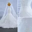 High End Weiß Spitze Blumen Brautkleider / Hochzeitskleider 2021 Meerjungfrau V-Ausschnitt Lange Ärmel Rückenfreies Hof-Schleppe Hochzeit