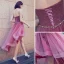 Sexy Fuchsia Cocktailkjoler 2018 Prinsesse Paljetter Appliques Kjæreste Ryggløse Uten Ermer Asymmetrisk Formelle Kjoler