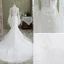 Elegant White Trumpet / Mermaid Wedding Dresses 2021 Scoop Neck Beading Lace Flower Long Sleeve Backless Cathedral Train Wedding