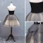 Vintage / Retro Black Grey Cocktail Dresses 2018 Ball Gown Appliques Spaghetti Straps Backless Sleeveless Short Cocktail Party Formal Dresses
