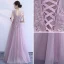 Chic / Beautiful Blushing Pink Prom Dresses 2018 A-Line / Princess Appliques Scoop Neck Backless Sleeveless Floor-Length / Long Formal Dresses
