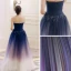 Chic / Belle Dégradé De Couleur Robe De Soirée 2018 Princesse En Dentelle Fleur Bustier Dos Nu Sans Manches Longue Robe De Ceremonie