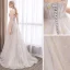 Élégant Gris Robe De Soirée 2018 Princesse En Dentelle Étoile Perlage Bretelles Spaghetti Dos Nu Sans Manches Train De Balayage Robe De Ceremonie
