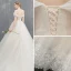 Elegant Champagne Wedding Dresses Ball Gown Lace Off-The-Shoulder Backless Sleeveless Chapel Train Wedding