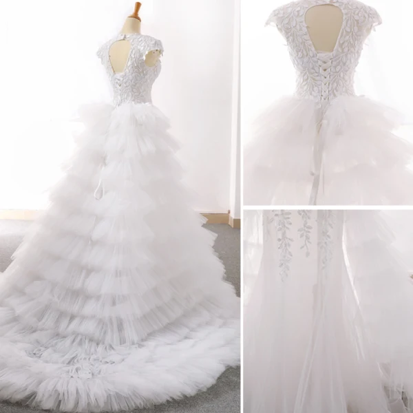 Sexy Weiß Brautkleider 2018 Mermaid Applikationen Mit Spitze Durchsichtige V-Ausschnitt Rückenfreies Ärmel Sweep / Pinsel Zug Hochzeit