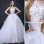 Elegant White Wedding Dresses 2018 Ball Gown Beading Appliques Bow Scoop Neck Backless Sleeveless Cathedral Train Wedding