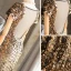 Sparkly Gold Evening Dresses  2018 Trumpet / Mermaid Sequins V-Neck Short Sleeve Floor-Length / Long Formal Dresses