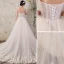Chic / Beautiful Champagne Wedding Dresses 2018 A-Line / Princess Appliques Pearl Organza Spaghetti Straps Backless Sleeveless Court Train Wedding