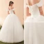 Elegant Ivory Wedding Dresses 2018 Ball Gown Bow Off-The-Shoulder Backless Short Sleeve Floor-Length / Long Wedding