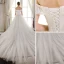 Elegant Ivory Wedding Dresses 2018 Ball Gown Lace Flower Sequins Off-The-Shoulder Backless Sleeveless Cathedral Train Wedding