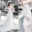 Modern / Fashion Blushing Pink Evening Dresses  2018 A-Line / Princess Appliques Sash Off-The-Shoulder Backless Sleeveless Court Train Formal Dresses