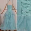 Chic / Beautiful Sky Blue Prom Dresses 2018 A-Line / Princess Rhinestone Sequins Cascading Ruffles Off-The-Shoulder Backless Sleeveless Floor-Length / Long Formal Dresses