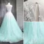 Chic / Beautiful Gradient-Color Prom Dresses 2018 Ball Gown Beading Appliques Lace Scoop Neck Backless Sleeveless Floor-Length / Long Formal Dresses