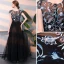 Elegant Black Prom Dresses 2018 A-Line / Princess Embroidered Scoop Neck Sleeveless Floor-Length / Long Formal Dresses