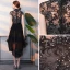 Elegant Black Cocktail Dresses 2018 A-Line / Princess Asymmetrical Rhinestone Embroidered High Neck Cap Sleeves Formal Dresses