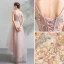 Modern / Fashion Blushing Pink Cocktail Dresses 2018 A-Line / Princess Asymmetrical Beading Crystal Lace Flower V-Neck Sleeveless Backless Formal Dresses