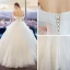 Elegant Ivory Wedding Dresses 2018 Ball Gown Ruffle Off-The-Shoulder Short Sleeve Floor-Length / Long Wedding