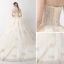 Élégant Champagne Robe De Mariée 2018 Robe Boule Perlage En Dentelle Fleur Paillettes Plissée Bretelles Spaghetti Dos Nu Sans Manches Chapel Train Mariage