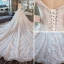 Luxury / Gorgeous Champagne Wedding Dresses 2018 Ball Gown Lace Beading Pearl Sequins Off-The-Shoulder Backless Short Sleeve Royal Train Wedding