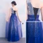 Glitzernden Königliches Blau Abendkleider 2018 A Linie Pailletten One-Shoulder Ärmellos Rückenfreies Lange Festliche Kleider