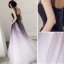 Chic / Belle Grape Dégradé De Couleur Robe De Bal 2018 Princesse Encolure Carrée Sans Manches Dos Nu Longue Robe De Ceremonie