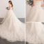 Chic / Beautiful Ivory Wedding Dresses 2018 A-Line / Princess Lace Flower Appliques Beading Crystal Strapless Backless Sleeveless Cathedral Train Wedding