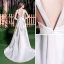 Simple Ivoire Robe De Mariée 2018 Princesse Encolure Dégagée Sans Manches Dos Nu Train De Balayage Mariage