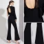 Fashion Black Jumpsuit Evening Dresses  2021 Scoop Neck Backless Formal Dresses
