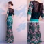 Amazing / Unique Dark Green Evening Dresses  2018 Trumpet / Mermaid Lace Flower V-Neck Short Sleeve Ankle Length Formal Dresses