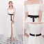 Modern / Fashion Ivory Formal Dresses 2018 A-Line / Princess Spaghetti Straps Backless Short Sleeve Ankle Length Evening Dresses