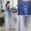 Modern / Fashion Gradient-Color Evening Dresses  2018 A-Line / Princess Metal Sash Sequins Scoop Neck Backless Sleeveless Floor-Length / Long Formal Dresses
