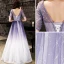 Modern / Fashion Gradient-Color Evening Dresses  2019 A-Line / Princess Beading Sequins Metal Sash Scoop Neck Short Sleeve Backless Floor-Length / Long Formal Dresses