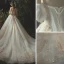 Luxury / Gorgeous Champagne Wedding Dresses 2019 A-Line / Princess Lace Beading Crystal Strapless Backless Sleeveless Cathedral Train