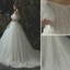 Eleganta Elfenben Korsett Bröllopsklänningar 2019 Prinsessa Spets Appliqués Beading Kristall Av Axeln Halterneck Ärmlös Chapel Train