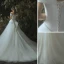 Elegant Elfenben Brudekjoler 2019 Prinsesse Av Skulderen Korte Ermer Ryggløse Chapel Train