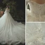 Luxury / Gorgeous Ivory Wedding Dresses 2019 Ball Gown Lace Flower Beading Crystal Sequins Strapless Long Sleeve Backless Royal Train