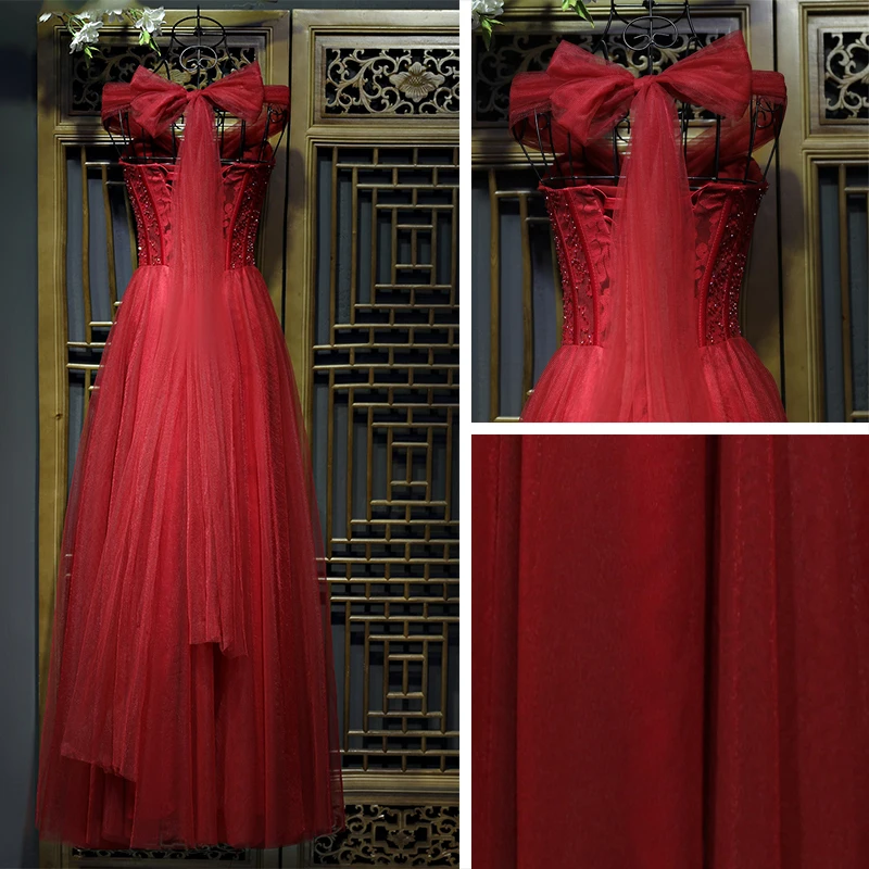 Fine Formelle Kjoler 2017 Blonder Brodert Paljetter Kjæreste Uten Ermer Ankel-lengde Prinsesse Selskapskjoler