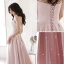 Elegante Pink Perle Satin Ballkleider 2021 A Linie Bandeau Ärmellos Rückenfreies Lange Festliche Kleider