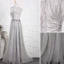 Luxe Champagne Fait main Perlage Robe De Soirée 2019 Princesse Cristal Paillettes Faux Diamant Encolure Dégagée Sans Manches Longue Robe De Ceremonie