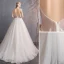 Elegant Ivory Wedding Dresses 2019 A-Line / Princess Lace Appliques Beading Sequins Scoop Neck Sleeveless Backless Court Train