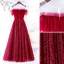Chic / Beautiful Glitter Burgundy Prom Dresses 2019 A-Line / Princess Scoop Neck Ruffle Short Sleeve Floor-Length / Long Formal Dresses