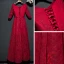 Chic / Beautiful Red Formal Dresses Evening Dresses  2017 Lace Flower Sequins Scoop Neck 1/2 Sleeves Ankle Length A-Line / Princess