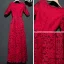 Chic / Belle Rouge Robe De Ceremonie 2017 En Dentelle Fleur Encolure Dégagée 1/2 Manches Longueur Cheville Princesse Robe De Soirée